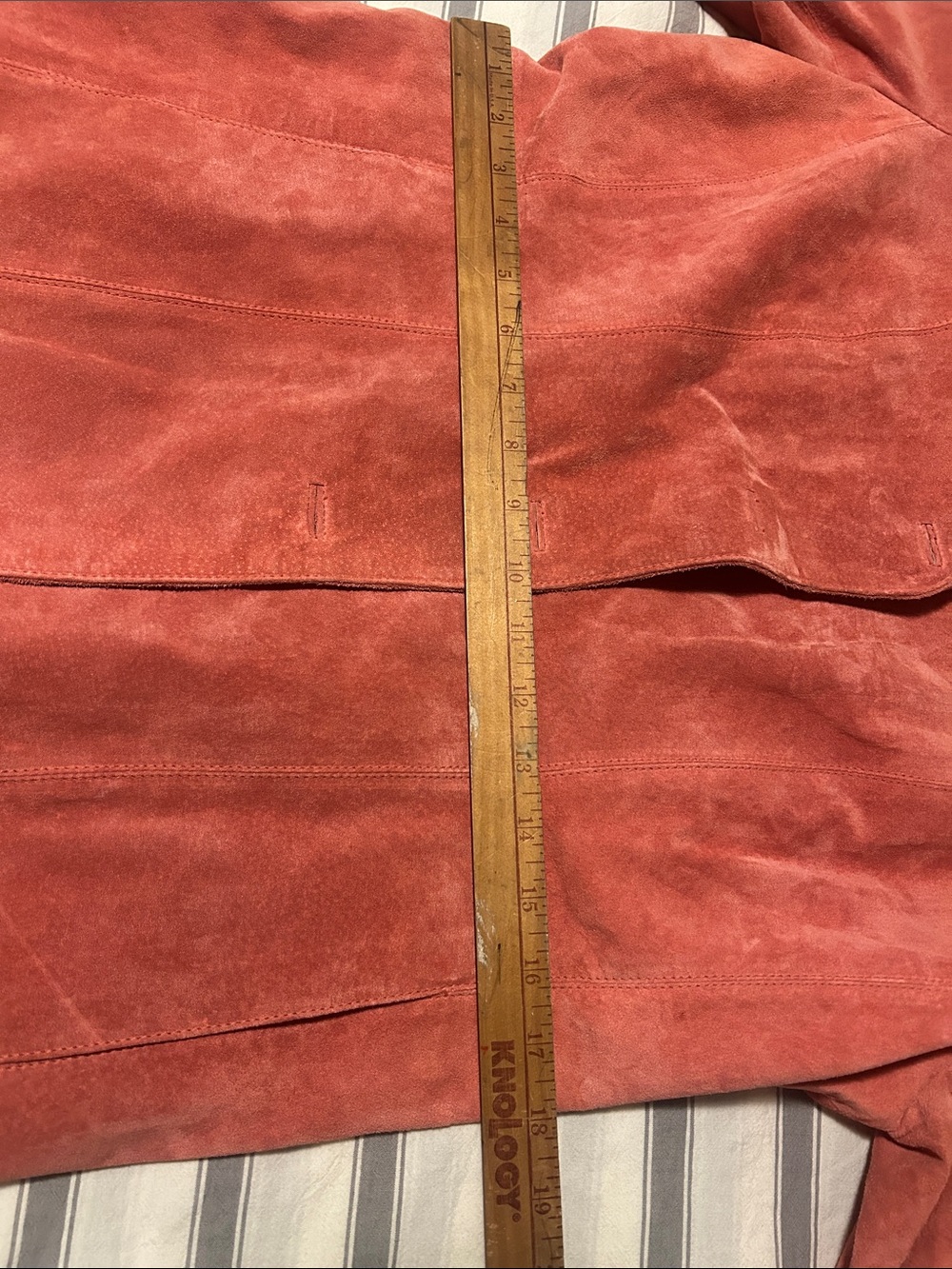 Parisian Signature Women's Suede Real Leather Jacket Blazer Pink Coral L - Picture 15 of 15